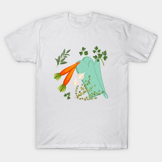 Kitchen Carrots T-Shirt by SWON Design